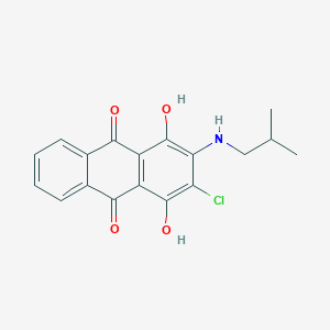 molecular formula C18H16ClNO4 B11467275 2-Chloro-1,4-dihydroxy-3-[(2-methylpropyl)amino]anthracene-9,10-dione 