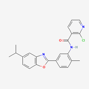 molecular formula C23H20ClN3O2 B11467287 2-chloro-N-{2-methyl-5-[5-(propan-2-yl)-1,3-benzoxazol-2-yl]phenyl}pyridine-3-carboxamide 