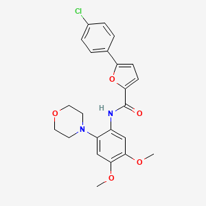 molecular formula C23H23ClN2O5 B11467335 5-(4-chlorophenyl)-N-[4,5-dimethoxy-2-(morpholin-4-yl)phenyl]furan-2-carboxamide 