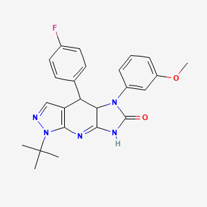 1-(tert-butyl)-4-(4-fluorophenyl)-5-(3-methoxyphenyl)-4,4a,5,7-tetrahydroimidazo[4,5-b]pyrazolo[4,3-e]pyridin-6(1H)-one