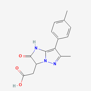 molecular formula C15H15N3O3 B11467357 [6-methyl-7-(4-methylphenyl)-2-oxo-2,3-dihydro-1H-imidazo[1,2-b]pyrazol-3-yl]acetic acid 