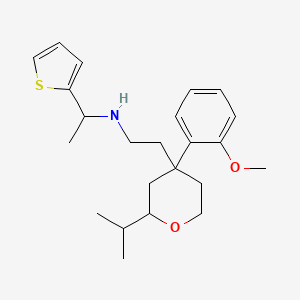 N-[2-[4-(2-methoxyphenyl)-2-propan-2-yloxan-4-yl]ethyl]-1-thiophen-2-ylethanamine