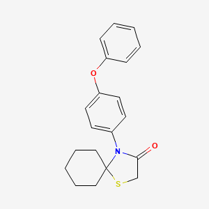 molecular formula C20H21NO2S B11467384 4-(4-Phenoxyphenyl)-1-thia-4-azaspiro[4.5]decan-3-one 