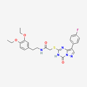 N-[2-(3,4-diethoxyphenyl)ethyl]-2-{[8-(4-fluorophenyl)-4-oxo-3,4-dihydropyrazolo[1,5-a][1,3,5]triazin-2-yl]sulfanyl}acetamide