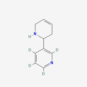 molecular formula C₁₀H₈D₄N₂ B1146741 (R,S)-Anatabine-2,4,5,6-d4 CAS No. 1020719-11-2