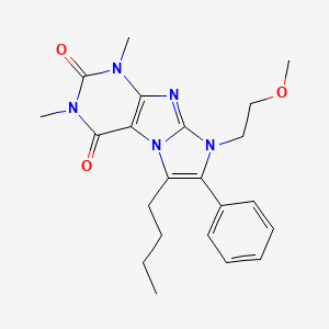 molecular formula C22H27N5O3 B11467418 6-butyl-8-(2-methoxyethyl)-1,3-dimethyl-7-phenyl-1H-imidazo[2,1-f]purine-2,4(3H,8H)-dione 