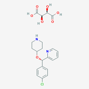 molecular formula C₂₁H₂₅ClN₂O₇ B1146742 (S)-2-((4-Chlorophenyl)(piperidin-4-yloxy)methyl)pyridine (2R,3R)-2,3-dihydroxysuccinate CAS No. 210095-58-2