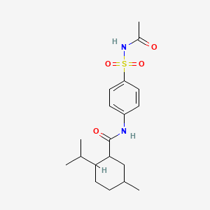 molecular formula C19H28N2O4S B11467424 N-[4-(acetylsulfamoyl)phenyl]-5-methyl-2-(propan-2-yl)cyclohexanecarboxamide 