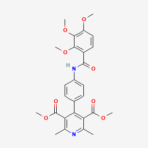 Dimethyl 2,6-dimethyl-4-(4-{[(2,3,4-trimethoxyphenyl)carbonyl]amino}phenyl)pyridine-3,5-dicarboxylate