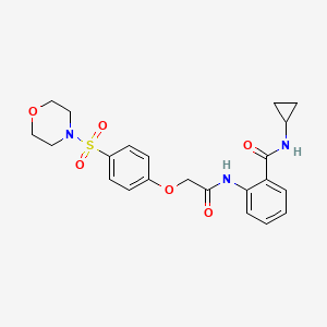 molecular formula C22H25N3O6S B11467445 N-cyclopropyl-2-({[4-(morpholin-4-ylsulfonyl)phenoxy]acetyl}amino)benzamide 