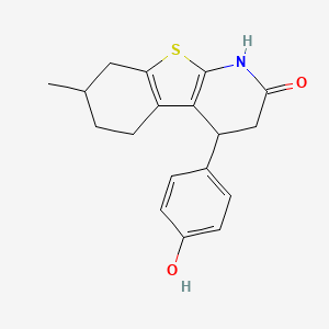 4-(4-hydroxyphenyl)-7-methyl-3,4,5,6,7,8-hexahydro[1]benzothieno[2,3-b]pyridin-2(1H)-one