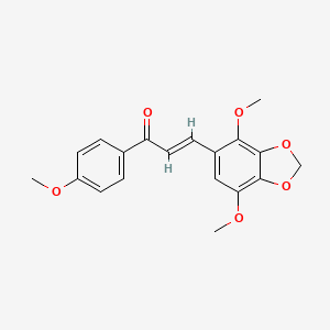 molecular formula C19H18O6 B11467471 (2E)-3-(4,7-dimethoxy-1,3-benzodioxol-5-yl)-1-(4-methoxyphenyl)prop-2-en-1-one 