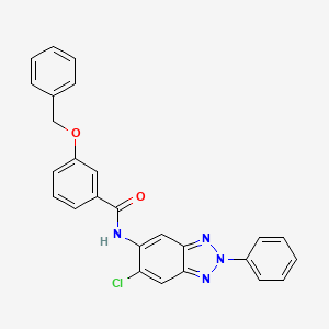 molecular formula C26H19ClN4O2 B11467493 3-(benzyloxy)-N-(6-chloro-2-phenyl-2H-benzotriazol-5-yl)benzamide 