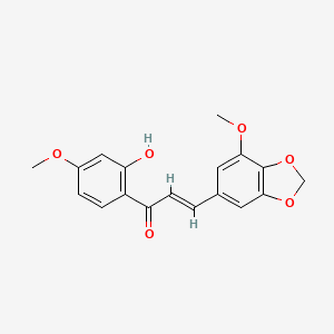 molecular formula C18H16O6 B11467556 1-(2-Hydroxy-4-methoxyphenyl)-3-(7-methoxy-2H-1,3-benzodioxol-5-yl)prop-2-en-1-one 