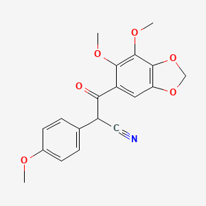 molecular formula C19H17NO6 B11467572 3-(6,7-Dimethoxy-1,3-benzodioxol-5-yl)-2-(4-methoxyphenyl)-3-oxopropanenitrile 