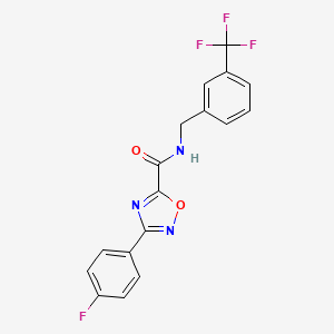 molecular formula C17H11F4N3O2 B11467575 3-(4-fluorophenyl)-N-[3-(trifluoromethyl)benzyl]-1,2,4-oxadiazole-5-carboxamide 