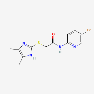 molecular formula C12H13BrN4OS B11467586 N-(5-bromopyridin-2-yl)-2-[(4,5-dimethyl-1H-imidazol-2-yl)sulfanyl]acetamide 