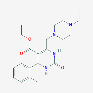 Ethyl 6-[(4-ethylpiperazin-1-yl)methyl]-4-(2-methylphenyl)-2-oxo-1,2,3,4-tetrahydropyrimidine-5-carboxylate