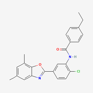 N-[2-chloro-5-(5,7-dimethyl-1,3-benzoxazol-2-yl)phenyl]-4-ethylbenzamide