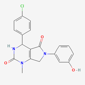 4-(4-chlorophenyl)-6-(3-hydroxyphenyl)-1-methyl-3,4,6,7-tetrahydro-1H-pyrrolo[3,4-d]pyrimidine-2,5-dione