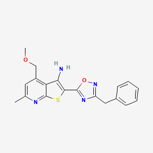 2-(3-Benzyl-1,2,4-oxadiazol-5-yl)-4-(methoxymethyl)-6-methylthieno[2,3-b]pyridin-3-amine