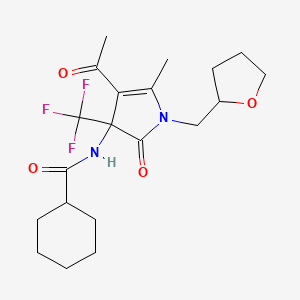 N-[4-acetyl-5-methyl-2-oxo-1-(tetrahydrofuran-2-ylmethyl)-3-(trifluoromethyl)-2,3-dihydro-1H-pyrrol-3-yl]cyclohexanecarboxamide