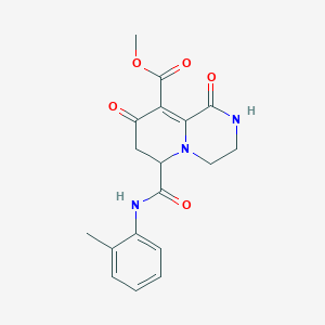 molecular formula C18H19N3O5 B11467668 methyl 6-[(2-methylphenyl)carbamoyl]-1,8-dioxo-1,3,4,6,7,8-hexahydro-2H-pyrido[1,2-a]pyrazine-9-carboxylate 