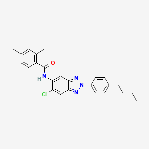 molecular formula C25H25ClN4O B11467688 N-[2-(4-butylphenyl)-6-chloro-2H-benzotriazol-5-yl]-2,4-dimethylbenzamide 