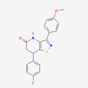 molecular formula C19H15FN2O2S B11467696 7-(4-fluorophenyl)-3-(4-methoxyphenyl)-6,7-dihydro[1,2]thiazolo[4,5-b]pyridin-5(4H)-one 