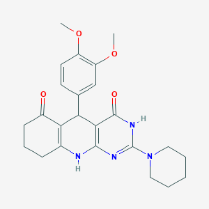 5-(3,4-dimethoxyphenyl)-2-(piperidin-1-yl)-5,8,9,10-tetrahydropyrimido[4,5-b]quinoline-4,6(3H,7H)-dione