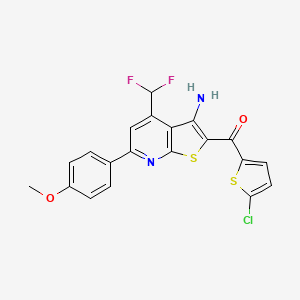 [3-Amino-4-(difluoromethyl)-6-(4-methoxyphenyl)thieno[2,3-b]pyridin-2-yl](5-chlorothiophen-2-yl)methanone