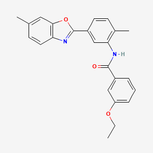 3-ethoxy-N-[2-methyl-5-(6-methyl-1,3-benzoxazol-2-yl)phenyl]benzamide