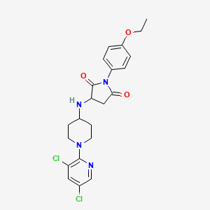 molecular formula C22H24Cl2N4O3 B11467729 3-{[1-(3,5-Dichloropyridin-2-yl)piperidin-4-yl]amino}-1-(4-ethoxyphenyl)pyrrolidine-2,5-dione 