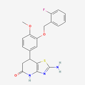 2-amino-7-{3-[(2-fluorobenzyl)oxy]-4-methoxyphenyl}-6,7-dihydro[1,3]thiazolo[4,5-b]pyridin-5(4H)-one