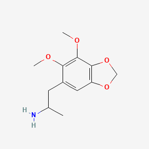 molecular formula C12H17NO4 B11467747 1-(6,7-Dimethoxybenzo[d][1,3]dioxol-5-yl)propan-2-amine CAS No. 15183-26-3