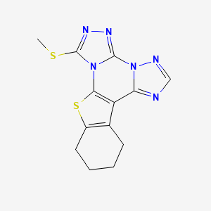 3-(Methylsulfanyl)-19-thia-2,4,5,7,8,10-hexaazapentacyclo[10.7.0.0(2,6).0(7,11).0(13,18)]nonadeca-1(12),3,5,8,10,13(18)-hexaene