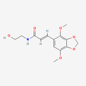 molecular formula C14H17NO6 B11467749 (2E)-3-(4,7-dimethoxy-1,3-benzodioxol-5-yl)-N-(2-hydroxyethyl)prop-2-enamide 