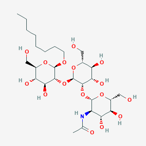molecular formula C₂₈H₅₁NO₁₆ B1146778 Octyl 2-acetamido-2-deoxy-beta-D-glucopyranosyl-(1->2)-alpha-D-mannopyranosyl-(1->2)-beta-D-glucopyranoside CAS No. 1268248-67-4