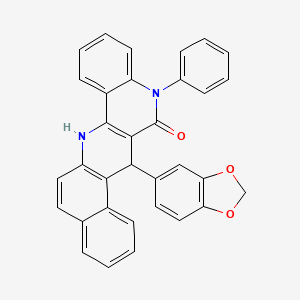 7-(1,3-benzodioxol-5-yl)-5-phenyl-7,14-dihydrobenzo[h]naphtho[2,1-b][1,6]naphthyridin-6(5H)-one