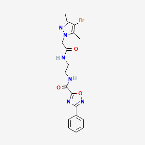 N-(2-{[(4-bromo-3,5-dimethyl-1H-pyrazol-1-yl)acetyl]amino}ethyl)-3-phenyl-1,2,4-oxadiazole-5-carboxamide