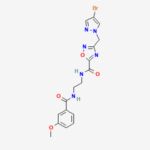 3-[(4-bromo-1H-pyrazol-1-yl)methyl]-N-(2-{[(3-methoxyphenyl)carbonyl]amino}ethyl)-1,2,4-oxadiazole-5-carboxamide