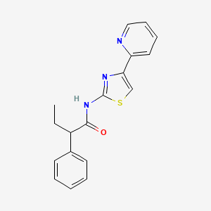 2-phenyl-N-[4-(pyridin-2-yl)-1,3-thiazol-2-yl]butanamide