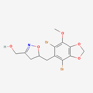 {5-[(4,6-Dibromo-7-methoxy-1,3-benzodioxol-5-yl)methyl]-4,5-dihydro-1,2-oxazol-3-yl}methanol