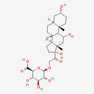 molecular formula C₂₇H₄₂O₁₁ B1146787 (3α,5α,9ξ)-3,11,17-三羟基-20-氧代孕烷-21-基 β-D-葡萄糖醛酸 CAS No. 131061-62-6