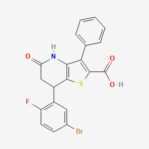 7-(5-Bromo-2-fluorophenyl)-5-oxo-3-phenyl-4,5,6,7-tetrahydrothieno[3,2-b]pyridine-2-carboxylic acid