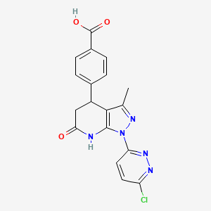 4-[1-(6-chloropyridazin-3-yl)-6-hydroxy-3-methyl-4,5-dihydro-1H-pyrazolo[3,4-b]pyridin-4-yl]benzoic acid