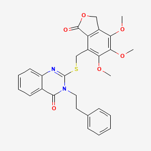 3-(2-phenylethyl)-2-{[(5,6,7-trimethoxy-3-oxo-1,3-dihydro-2-benzofuran-4-yl)methyl]sulfanyl}quinazolin-4(3H)-one