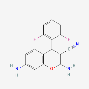 molecular formula C16H11F2N3O B11467903 2,7-diamino-4-(2,6-difluorophenyl)-4H-chromene-3-carbonitrile 