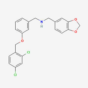 1-(1,3-benzodioxol-5-yl)-N-{3-[(2,4-dichlorobenzyl)oxy]benzyl}methanamine