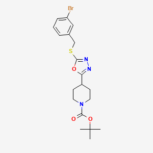 Tert-butyl 4-(5-((3-bromobenzyl)thio)-1,3,4-oxadiazol-2-yl)piperidine-1-carboxylate